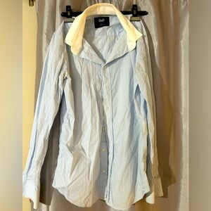 D&G slim fit men’s dress shirt. Brand new. Blue striped with white collar.